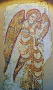 Fresco of Archangel from Medieval Cathedral of Petros in Faras, Sudan